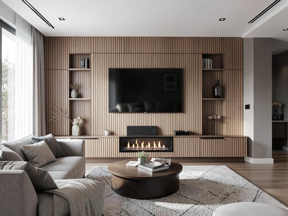 Media wall joinery and panelling